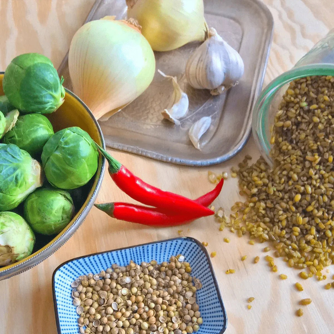 Winterlicher Freekeh-Salat mit Rosenkohl - Conflictfood