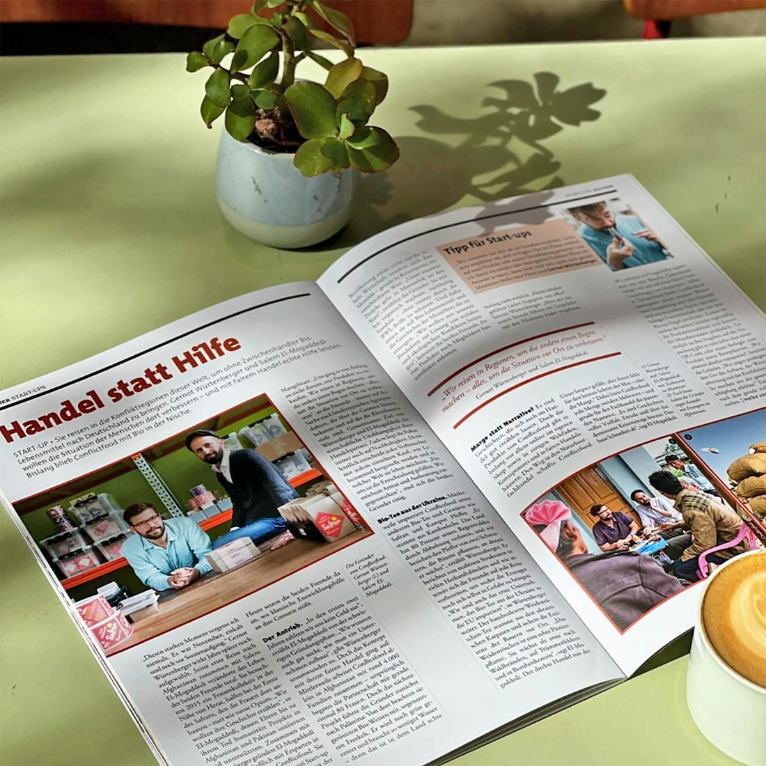 Die Fachzeitschrift BIOWELT mit einem mehrseitigen Bericht über die Mission von Conflictfood