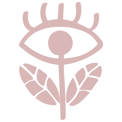 Symbol eines Auges auf einer stilisierten Pflanze