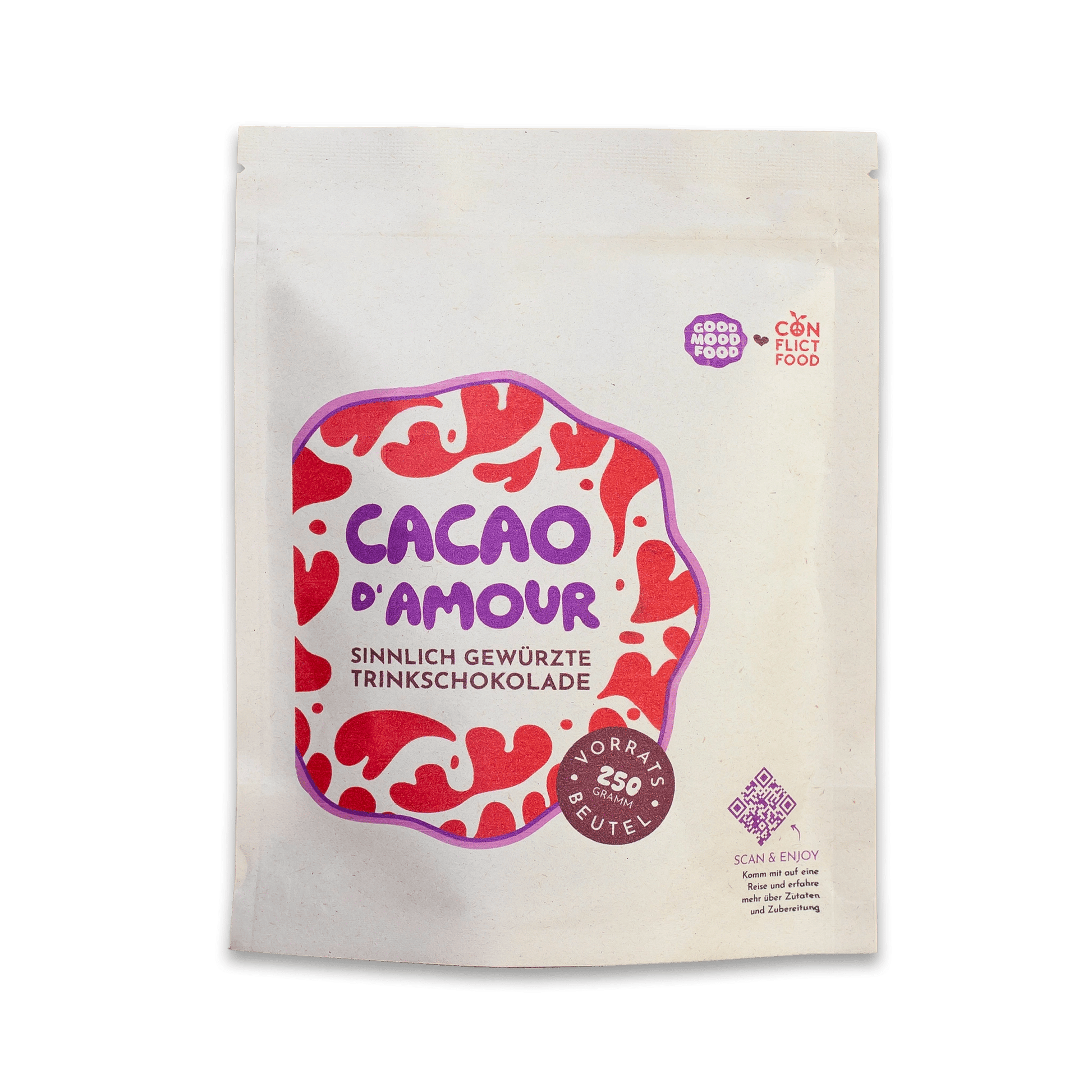 Cacao DAmour Trinkschokolade Vorratsbeutel Conflictfood
