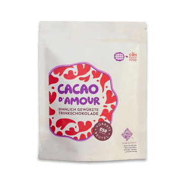 Cacao DAmour Trinkschokolade Vorratsbeutel Conflictfood
