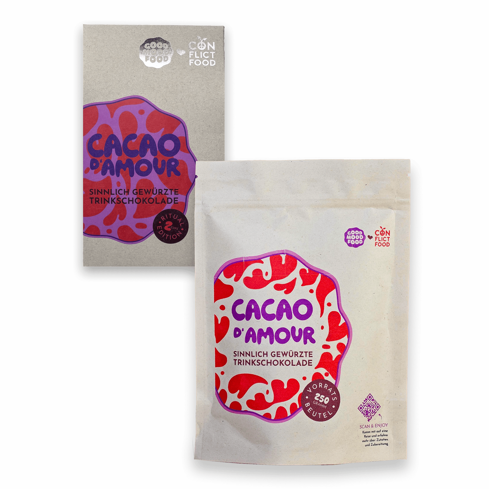 Conflictfood Cacao DAmour Vorratsbeutel und Päckchen