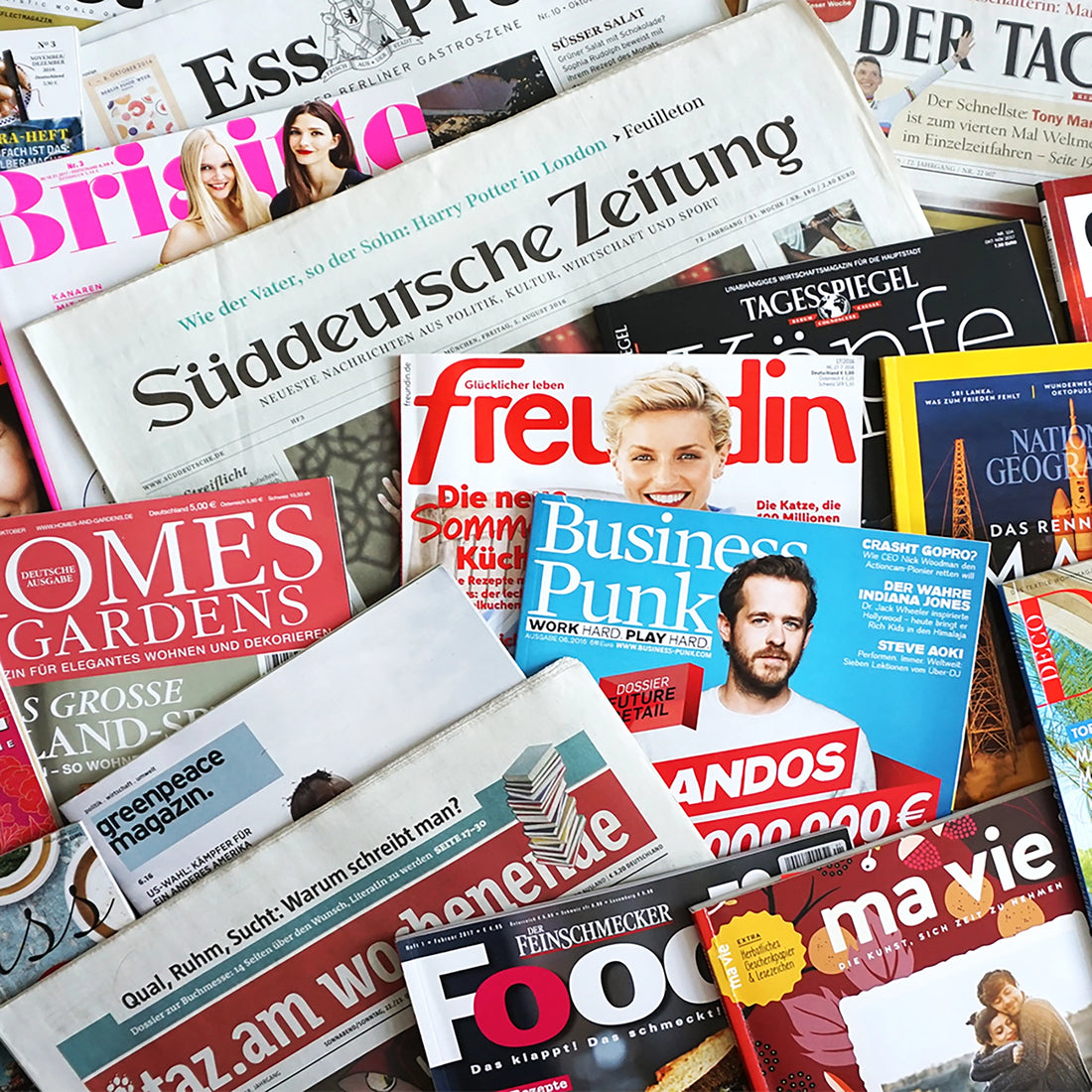 Cover von zahlreichen Magazinen und Zeitungen