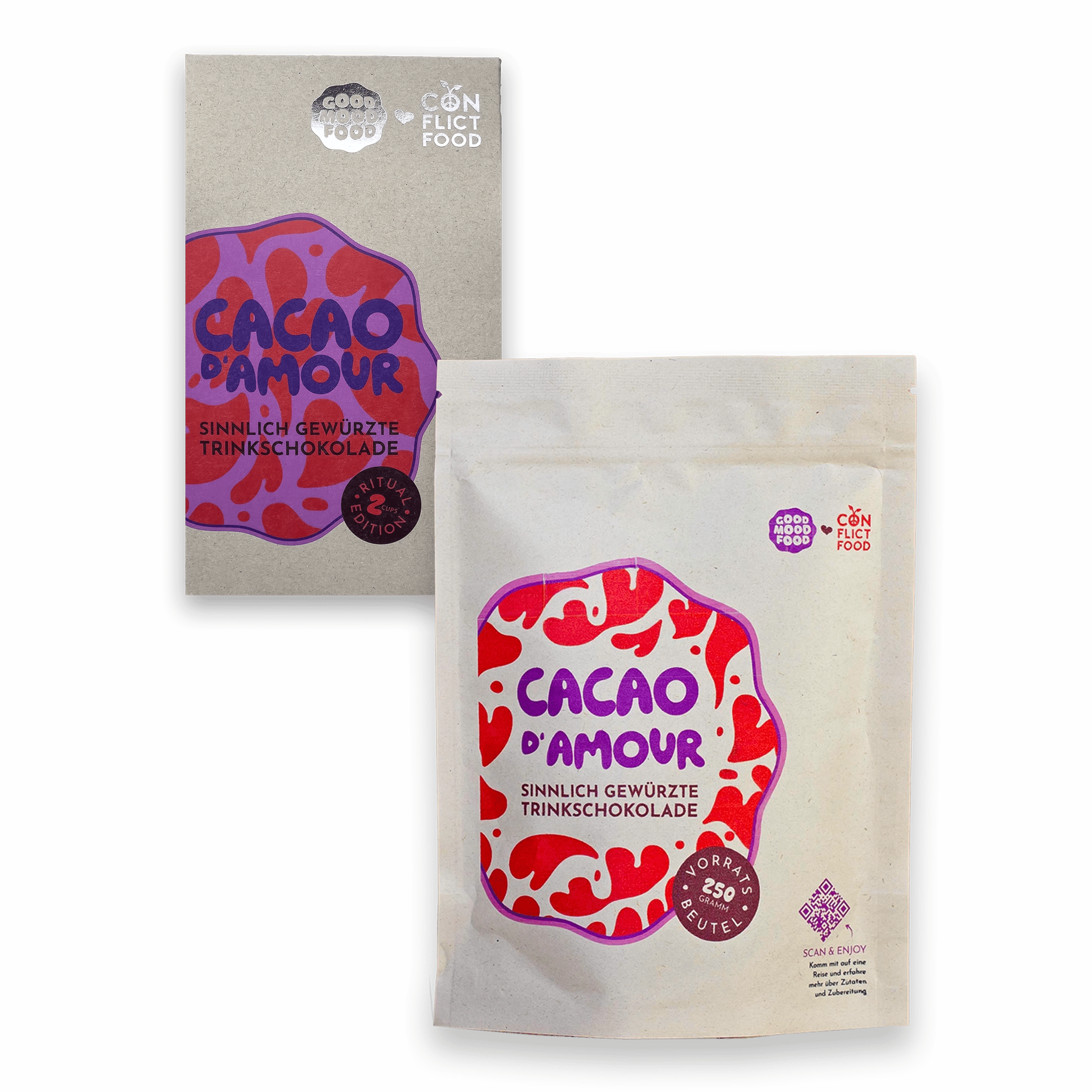 Conflictfood Cacao DAmour Vorratsbeutel und Päckchen 