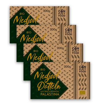 Gold des Jordantals – 4x Bio - Medjool Datteln - Conflictfood