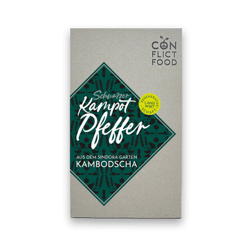 Schwarzer Kampot Pfeffer aus Kambodscha Conflictfood Päckchen